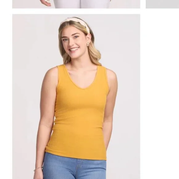 NWT Merino Wool Tank Top in Marigold Size Small (Vivi Ribbed Tank by Woolx) - Picture 1 of 5